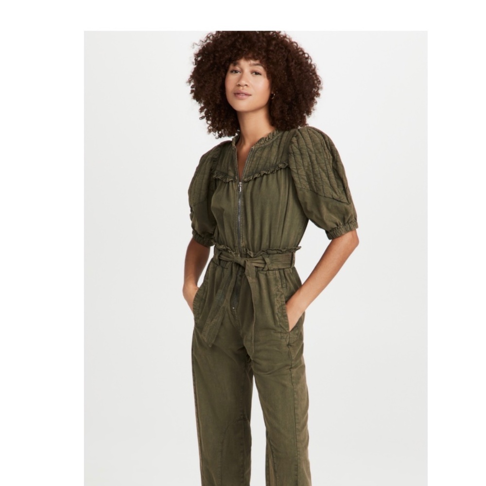 Sea New York Layla Quilted Sleeve Jumpsuit Army Size 0